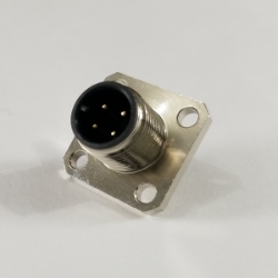 M12 flange mount male bulkhead M12-4H-P, M12 4 pin flange bulkhead male connector, m12 sensor cable connector